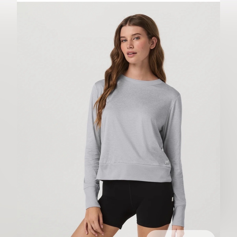 VUORI Daydream Crew Gray Long Sleeve Lightweight Shirt Tee Top XL